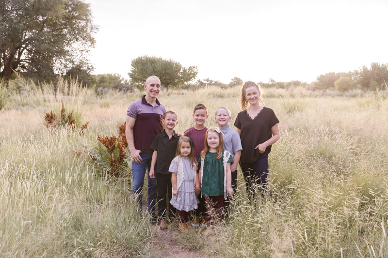 Dr. Parsons outdoors with his family